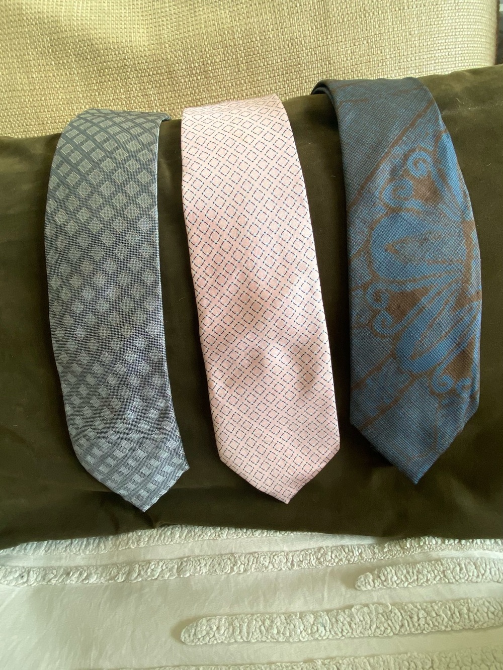 Nautica Men's Tie Trio in Pink, Gray, and Blue